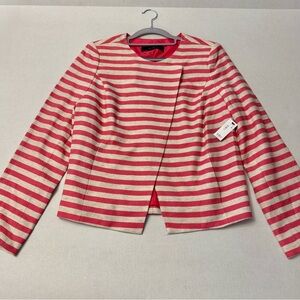 The Limited Striped Asymmetrical Snap Closure Lined Blazer Jacket Womens Med NWT
